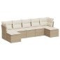 vidaXL Set sofás de jardín 7 piezas y cojines ratán sintético beige vidaXL Set sofás de jardín 7 piezas y cojines ratán sintético beige