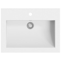 vidaXL Lavabo de granito blanco 600x450x120 mm