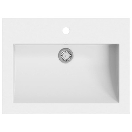 vidaXL Lavabo de granito blanco 600x450x120 mm