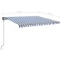 vidaXL Toldo manual retráctil con postes azul y blanco 4,5x3,5 m