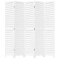 vidaXL Biombo separador de 5 paneles madera maciza Paulownia blanco vidaXL Biombo separador de 5 paneles madera maciza Paulownia blanco