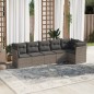 vidaXL Set de muebles de jardín 6 pzas y cojines ratán sintético gris vidaXL Set de muebles de jardín 6 pzas y cojines ratán sintético gris