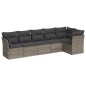 vidaXL Set de muebles de jardín 6 pzas y cojines ratán sintético gris vidaXL Set de muebles de jardín 6 pzas y cojines ratán sintético gris