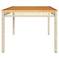 vidaXL Mesa de jardín ratán sintético madera acacia beige 180x90x75 cm vidaXL Mesa de jardín ratán sintético madera acacia beige 180x90x75 cm
