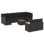 vidaXL Set de sofás de jardín 10 pzas cojines ratán sintético negro vidaXL Set de sofás de jardín 10 pzas cojines ratán sintético negro