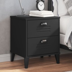 vidaXL Mesita de noche VIKEN madera maciza de pino negra