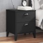 vidaXL Mesita de noche VIKEN madera maciza de pino negra