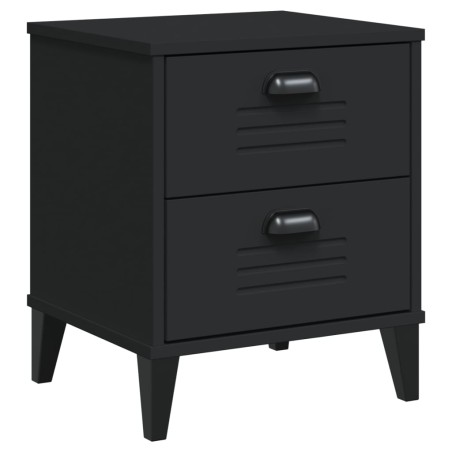 vidaXL Mesita de noche VIKEN madera maciza de pino negra