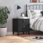 vidaXL Mesita de noche VIKEN madera maciza de pino negra