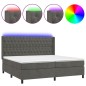 vidaXL Cama box spring colchón y LED terciopelo gris oscuro 200x200 cm vidaXL Cama box spring colchón y LED terciopelo gris oscuro 200x200 cm