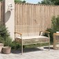 vidaXL Banco de jardín con cojín ratán sintético beige y madera acacia vidaXL Banco de jardín con cojín ratán sintético beige y madera acacia