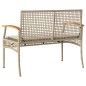 vidaXL Banco de jardín con cojín ratán sintético beige y madera acacia vidaXL Banco de jardín con cojín ratán sintético beige y madera acacia