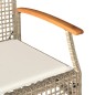 vidaXL Banco de jardín con cojín ratán sintético beige y madera acacia vidaXL Banco de jardín con cojín ratán sintético beige y madera acacia