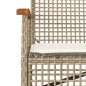 vidaXL Banco de jardín con cojín ratán sintético beige y madera acacia vidaXL Banco de jardín con cojín ratán sintético beige y madera acacia