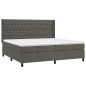 vidaXL Cama box spring colchón y LED terciopelo gris oscuro 200x200 cm vidaXL Cama box spring colchón y LED terciopelo gris oscuro 200x200 cm
