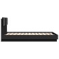 vidaXL Estructura de cama con cabecero y luces LED negro 120x190 cm