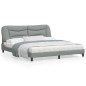 vidaXL Estructura de cama con luz LED tela gris oscuro 180x200 cm vidaXL Estructura de cama con luz LED tela gris oscuro 180x200 cm