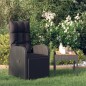 vidaXL Sillón reclinable de jardín con cojines ratán sintético negro