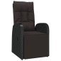 vidaXL Sillón reclinable de jardín con cojines ratán sintético negro