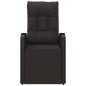 vidaXL Sillón reclinable de jardín con cojines ratán sintético negro