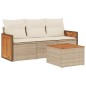 vidaXL Juego de sofás jardín con cojines 4 pzas ratán sintético beige vidaXL Juego de sofás jardín con cojines 4 pzas ratán sintético beige
