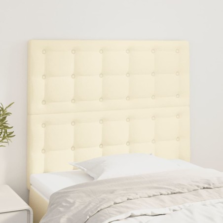 vidaXL Cabeceros 2 unidades cuero sintético color crema 90x5x78/88cm