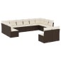 vidaXL Set de sofás de jardín y cojines 12 pzas ratán sintético marrón vidaXL Set de sofás de jardín y cojines 12 pzas ratán sintético marrón