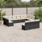 vidaXL Set de sofás de jardín y cojines 13 pzas ratán sintético negro vidaXL Set de sofás de jardín y cojines 13 pzas ratán sintético negro