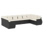 vidaXL Set de sofás de jardín 10 pzas cojines ratán sintético negro vidaXL Set de sofás de jardín 10 pzas cojines ratán sintético negro