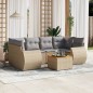 vidaXL Set sofás de jardín 7 piezas y cojines ratán sintético beige vidaXL Set sofás de jardín 7 piezas y cojines ratán sintético beige