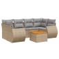 vidaXL Set sofás de jardín 7 piezas y cojines ratán sintético beige vidaXL Set sofás de jardín 7 piezas y cojines ratán sintético beige