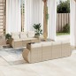 vidaXL Juego de sofás de jardín con cojines beige 8 pzas ratán PE vidaXL Juego de sofás de jardín con cojines beige 8 pzas ratán PE