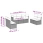 vidaXL Set de comedor de jardín 7 pzas y cojines ratán sintético negro