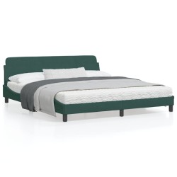 vidaXL Estructura cama con cabecero terciopelo verde oscuro 180x200 cm