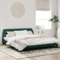 vidaXL Estructura cama con cabecero terciopelo verde oscuro 180x200 cm vidaXL Estructura cama con cabecero terciopelo verde oscuro 180x200 cm