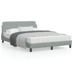 vidaXL Estructura de cama con cabecero terciopelo gris claro 120x200cm