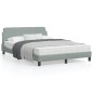 vidaXL Estructura de cama con cabecero terciopelo gris claro 120x200cm vidaXL Estructura de cama con cabecero terciopelo gris claro 120x200cm