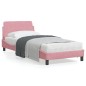 vidaXL Estructura de cama con cabecero de terciopelo rosa 90x190 cm vidaXL Estructura de cama con cabecero de terciopelo rosa 90x190 cm