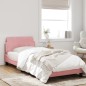 vidaXL Estructura de cama con cabecero de terciopelo rosa 90x190 cm vidaXL Estructura de cama con cabecero de terciopelo rosa 90x190 cm