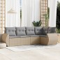 vidaXL Juego de sofás jardín con cojines 5 pzas ratán sintético beige vidaXL Juego de sofás jardín con cojines 5 pzas ratán sintético beige