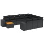 vidaXL Set de sofás de jardín 11 pzas y cojines ratán sintético negro vidaXL Set de sofás de jardín 11 pzas y cojines ratán sintético negro