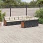 vidaXL Set de sofás de jardín 10 pzas cojines ratán sintético negro vidaXL Set de sofás de jardín 10 pzas cojines ratán sintético negro