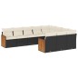 vidaXL Set de sofás de jardín 10 pzas cojines ratán sintético negro vidaXL Set de sofás de jardín 10 pzas cojines ratán sintético negro