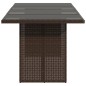 vidaXL Mesa de jardín superficie de vidrio ratán PE marrón 190x80x74cm vidaXL Mesa de jardín superficie de vidrio ratán PE marrón 190x80x74cm