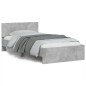 vidaXL Estructura de cama cabecero luces LED gris hormigón 100x200 cm vidaXL Estructura de cama cabecero luces LED gris hormigón 100x200 cm