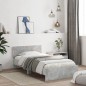 vidaXL Estructura de cama cabecero luces LED gris hormigón 100x200 cm vidaXL Estructura de cama cabecero luces LED gris hormigón 100x200 cm