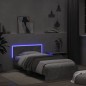 vidaXL Estructura de cama cabecero luces LED gris hormigón 100x200 cm vidaXL Estructura de cama cabecero luces LED gris hormigón 100x200 cm