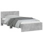 vidaXL Estructura de cama cabecero luces LED gris hormigón 100x200 cm vidaXL Estructura de cama cabecero luces LED gris hormigón 100x200 cm