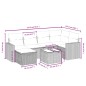 vidaXL Set de comedor de jardín 7 pzas y cojines ratán sintético negro