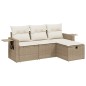 vidaXL Juego de sofás jardín con cojines 4 pzas ratán sintético beige vidaXL Juego de sofás jardín con cojines 4 pzas ratán sintético beige